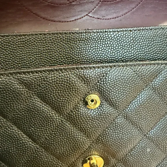 CC Black Quilted Shoulder Bag with Gold Accents - Picture 11 of 12